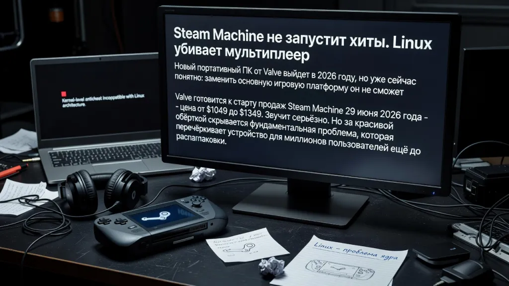 Steam Machine не запустит хиты. Linux убивает мультиплеер